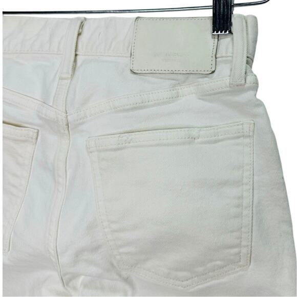 MOUSSY Burnside Distressed Raw Hem Low Rise Skinny Jeans White Size 24 - Picture 6 of 9